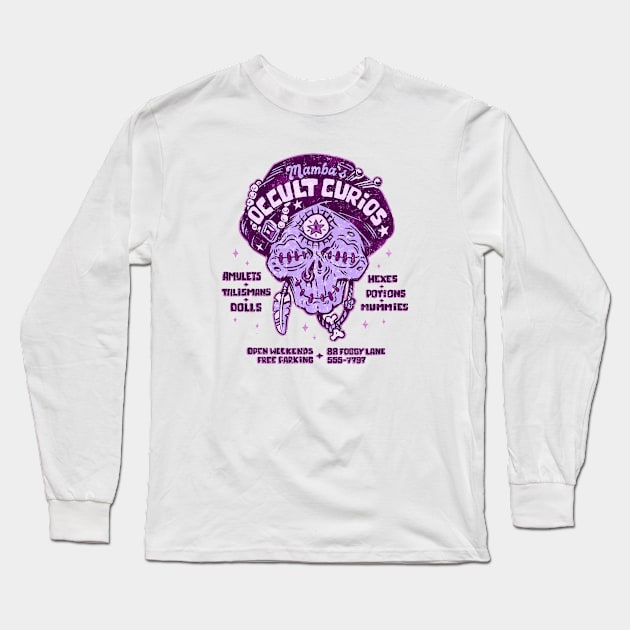 Mamba's Occult Curios Long Sleeve T-Shirt by Marianne Martin